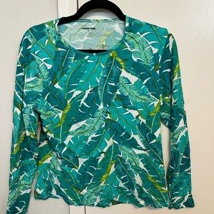 Lands’ End Women's Long Crew Neck Long Sleeve Rash Guard